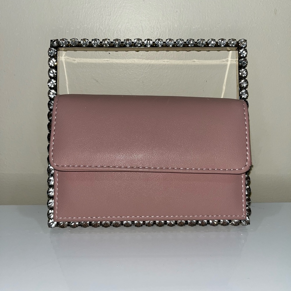 Pink Handbag with Crystal Accents